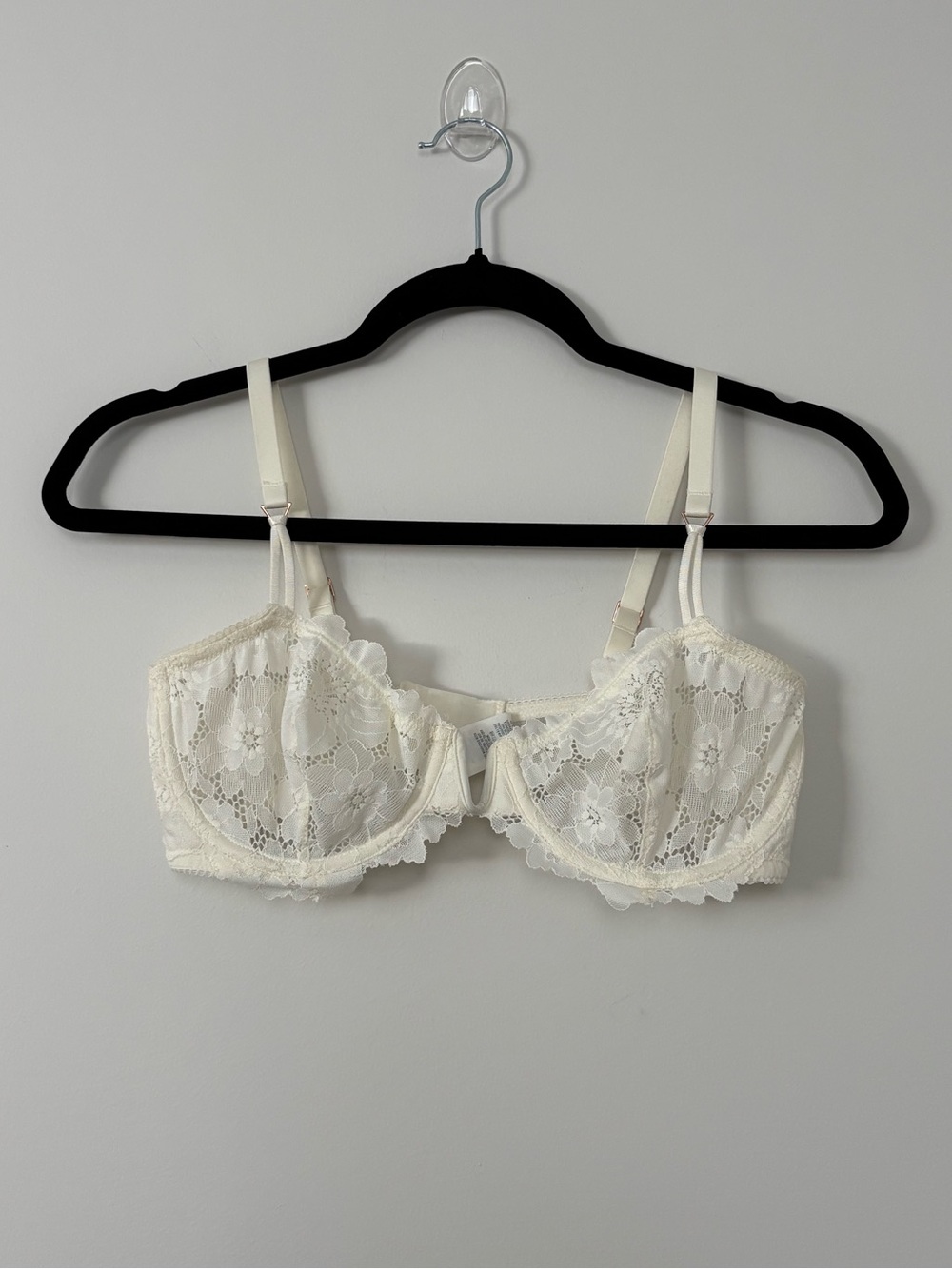 Aerie Womens Real Good Ivory Real Power Floral Lace Balconette Bra Size 34D